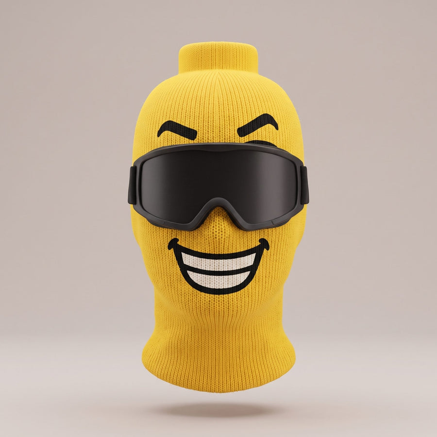 Blockhead Ski Mask, Big Grin face