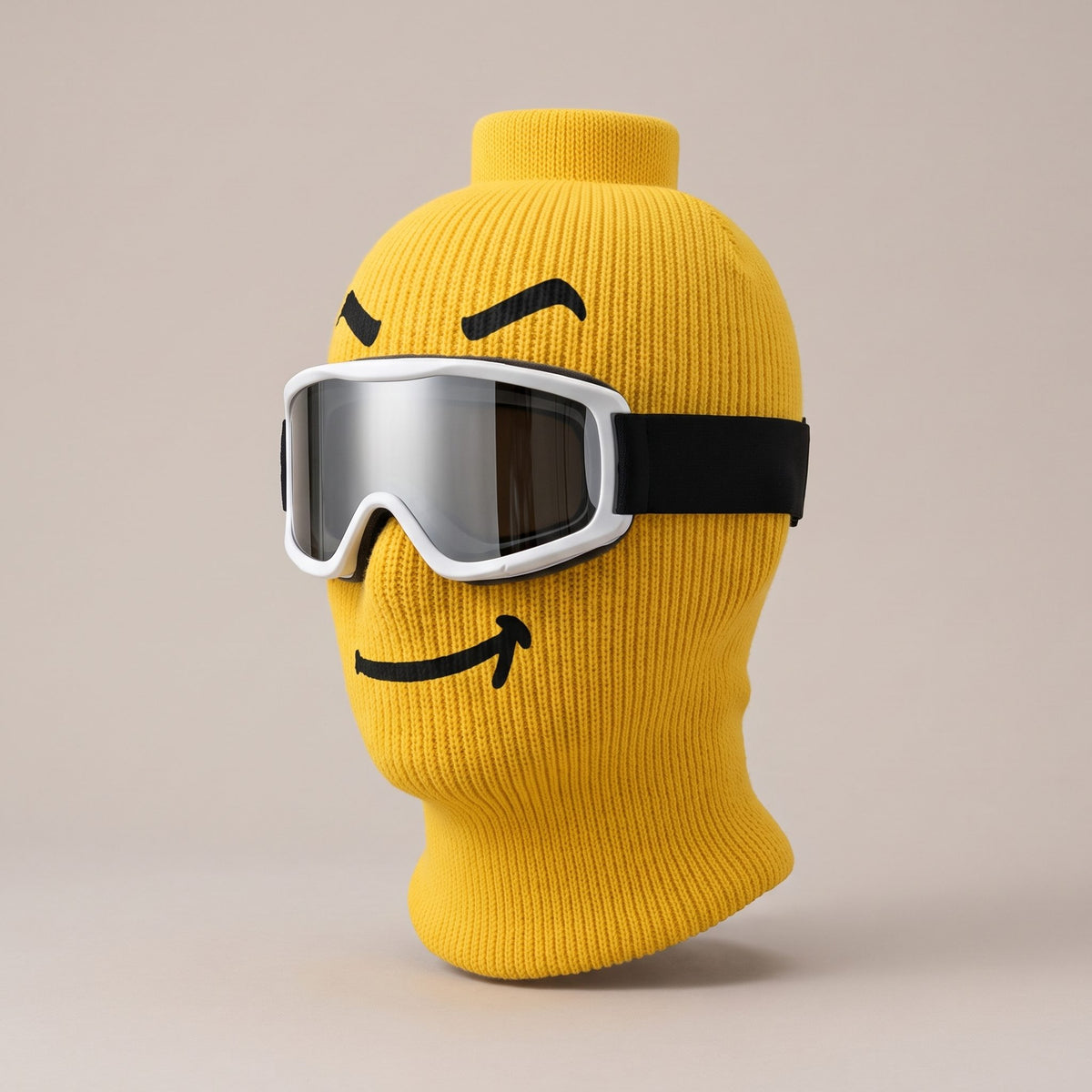 Blockhead Smirk ski mask, three-quarter view